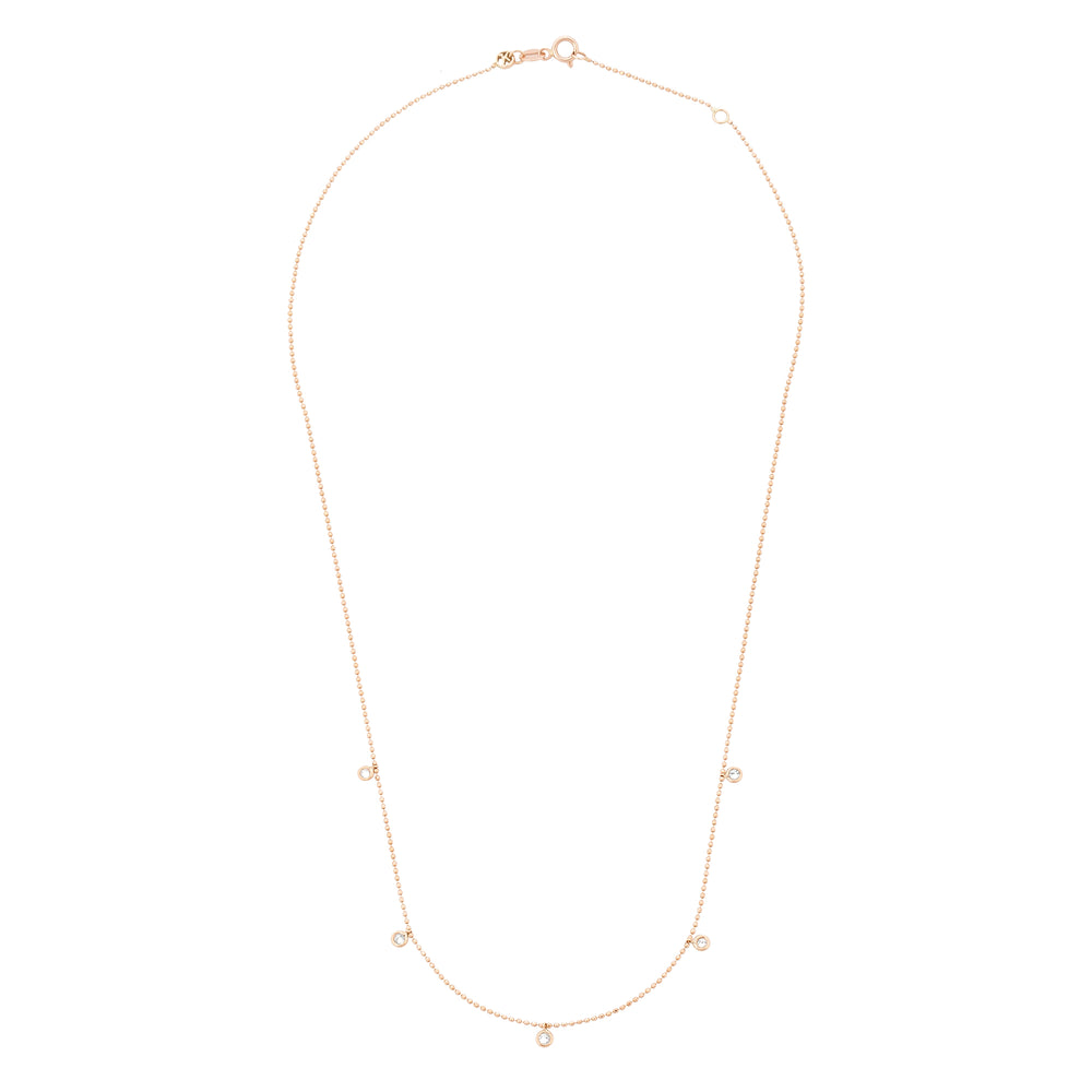 Beads 5 Solitaire Necklace - White Diamond