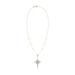 K Middle Size Star Necklace - White Diamond