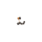 2 Rows Star Earring (Single) - Black Diamond