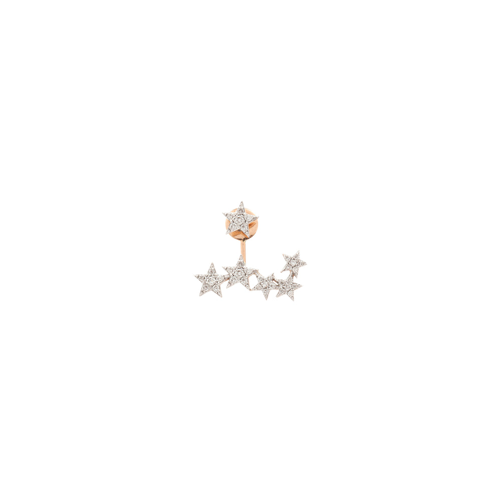 2 Row Star Earring (Single) - White Diamond