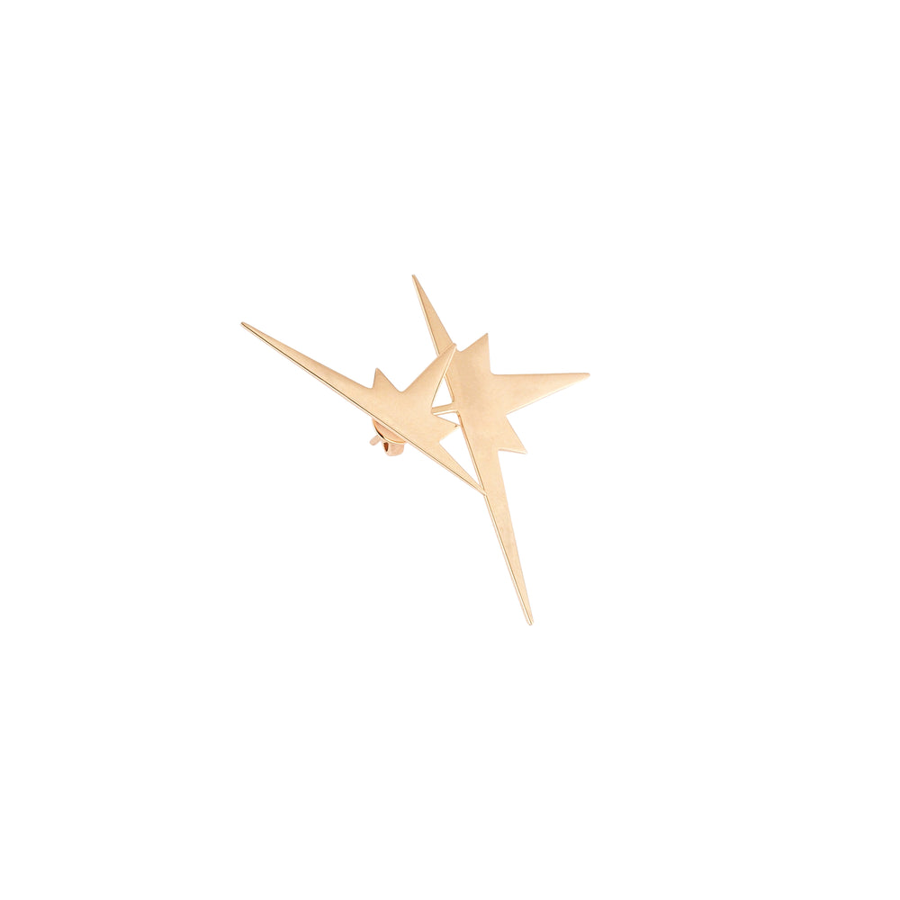 K Double Star Ear Jacket (Single) - Gold