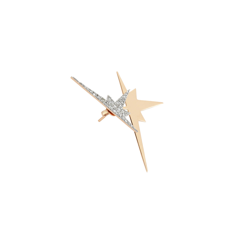 K Double Star Ear Jacket (Single) - White Diamond