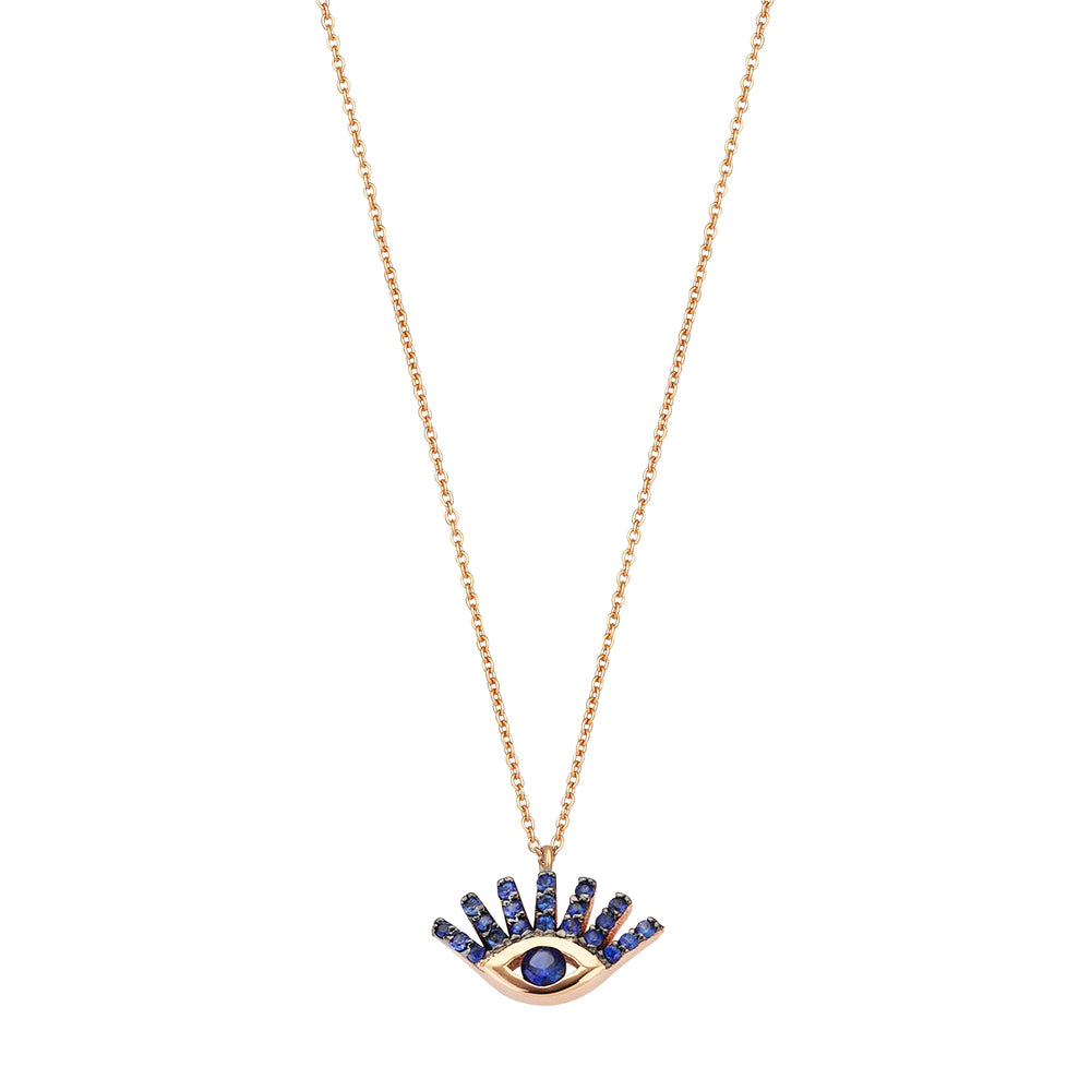 Evil Eye Small Necklace - Sapphire