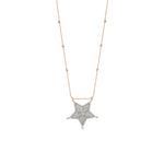 Big Size Sheriff Star Necklace - White Diamond