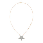Big Size Sheriff Star Necklace - White Diamond