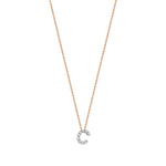 Letters Cubic Small Size Necklace - White Diamond