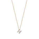 Letters Cubic Small Size Necklace - White Diamond