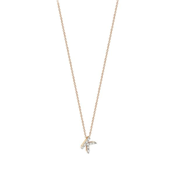 Letters Cubic Small Size Necklace - White Diamond