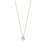 Letters Cubic Small Size Necklace - White Diamond