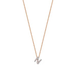 Letters Cubic Small Size Necklace - White Diamond