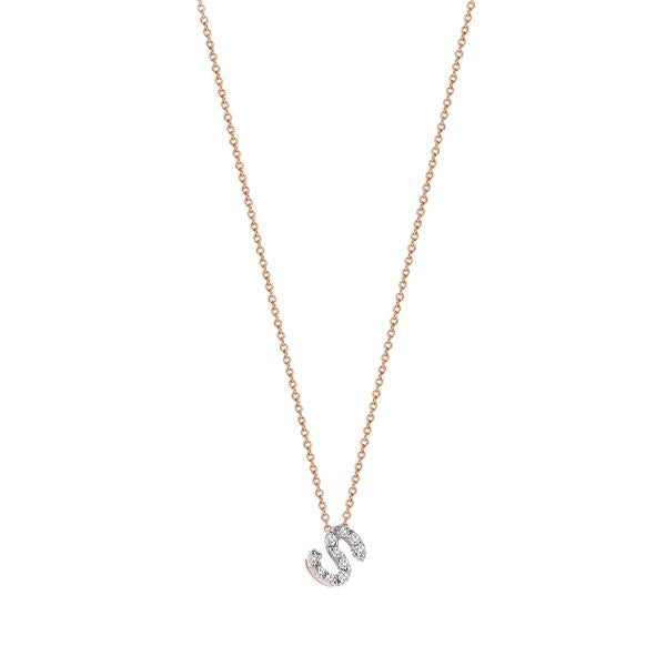 Letters Cubic Small Size Necklace - White Diamond