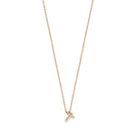 Letters Cubic Small Size Necklace - White Diamond