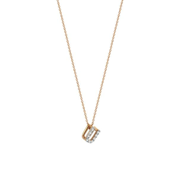 Letters Cubic Small Size Necklace - White Diamond