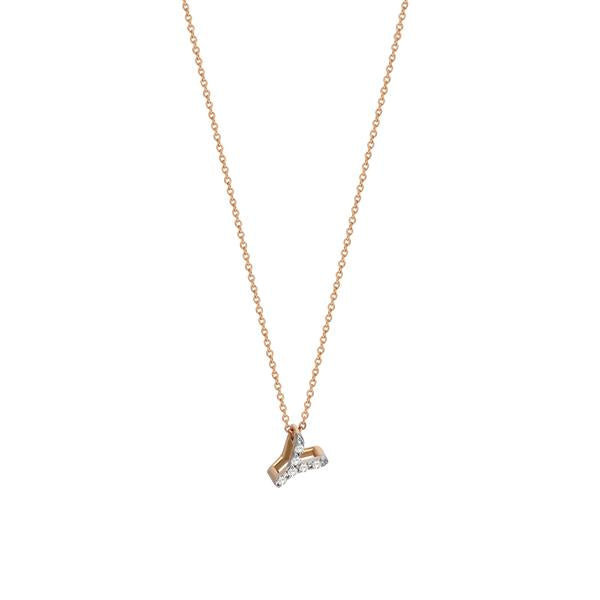 Letters Cubic Small Size Necklace - White Diamond