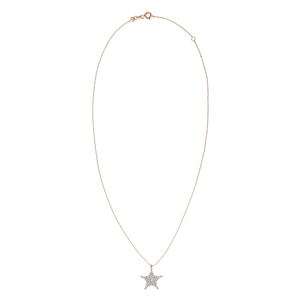 Big Sheriff Star Necklace - White Diamond