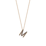 Letter Cubic Big Size Necklace - Champagne Diamond