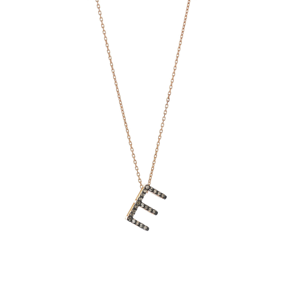 Letter Cubic Big Size Necklace - Champagne Diamond