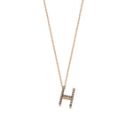 Letter Cubic Big Size Necklace - Champagne Diamond