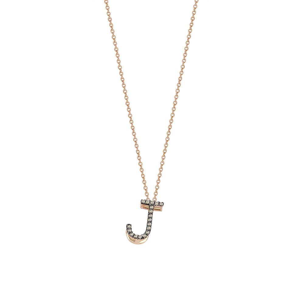 Letter Cubic Big Size Necklace - Champagne Diamond