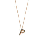 Letter Cubic Big Size Necklace - Champagne Diamond