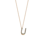 Letter Cubic Big Size Necklace - Champagne Diamond