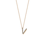 Letter Cubic Big Size Necklace - Champagne Diamond