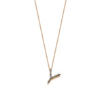 Letter Cubic Big Size Necklace - Champagne Diamond