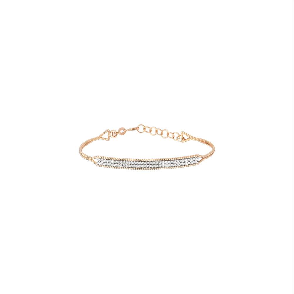 Double Bar Beaded Ball Short Bangle