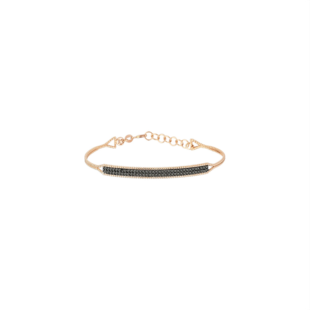 Double Bar Beaded Ball Short Bangle