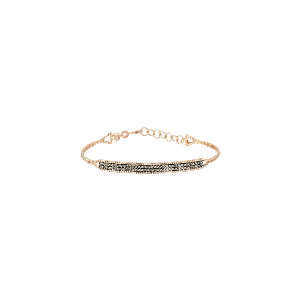 Double Bar Beaded Ball Short Bangle