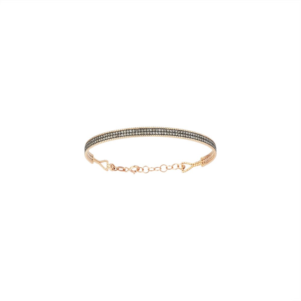 Double Bar Beaded Ball Long Bangle