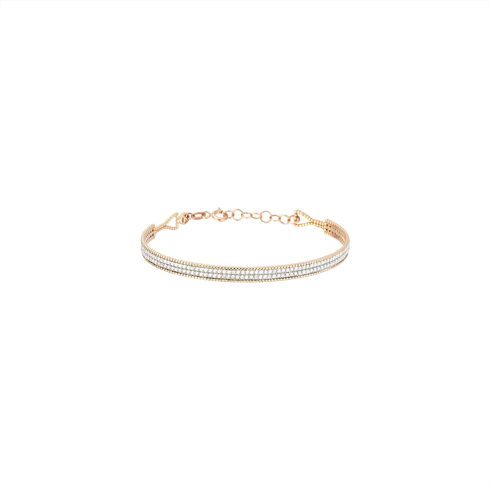 Double Bar Beaded Ball Long Bangle