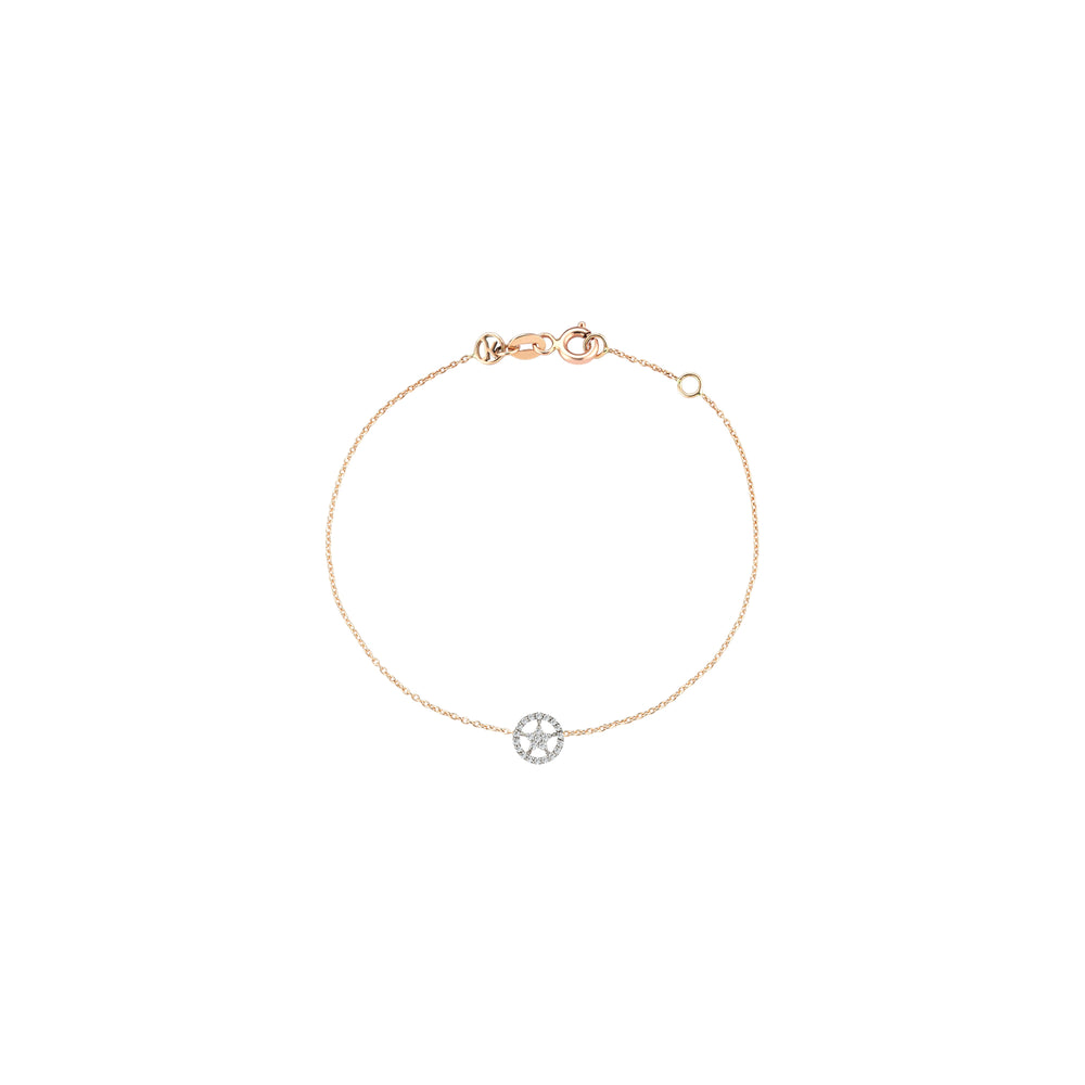 Mini Rounded Sheriff Star Bracelet - White Diamond