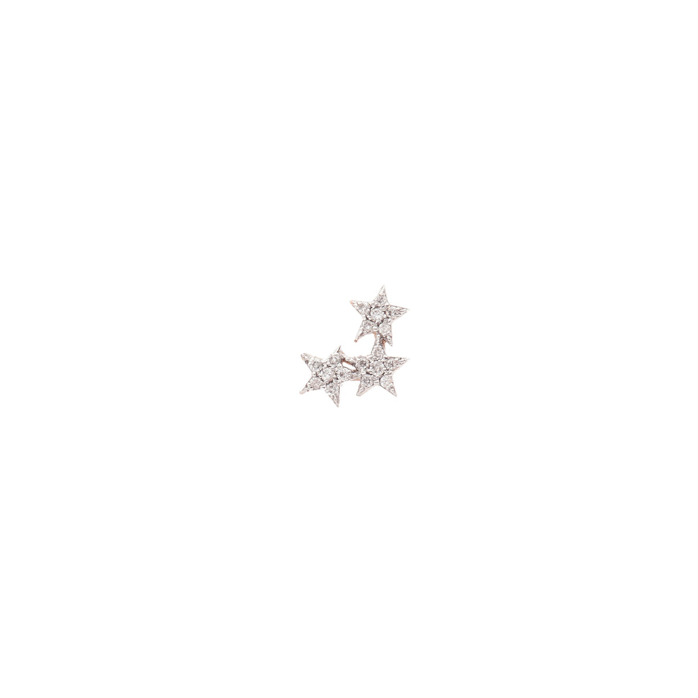 3 Star Stud (Single) - White Diamond