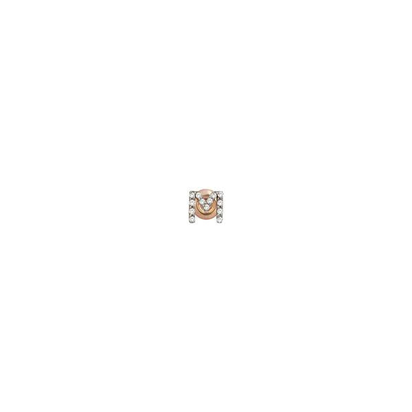 Letter Cubic Stud (Single) - White Diamond