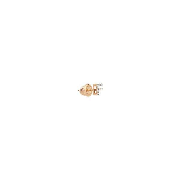 Letter Cubic Stud (Single) - White Diamond