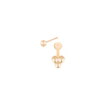 4 Balls 2rows Ear Jacket (Single) - Gold