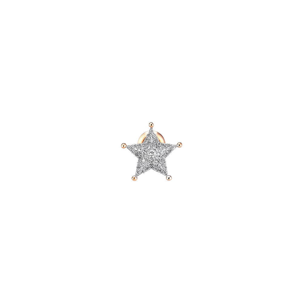 Sheriff Star Stud (Single) - White Diamond