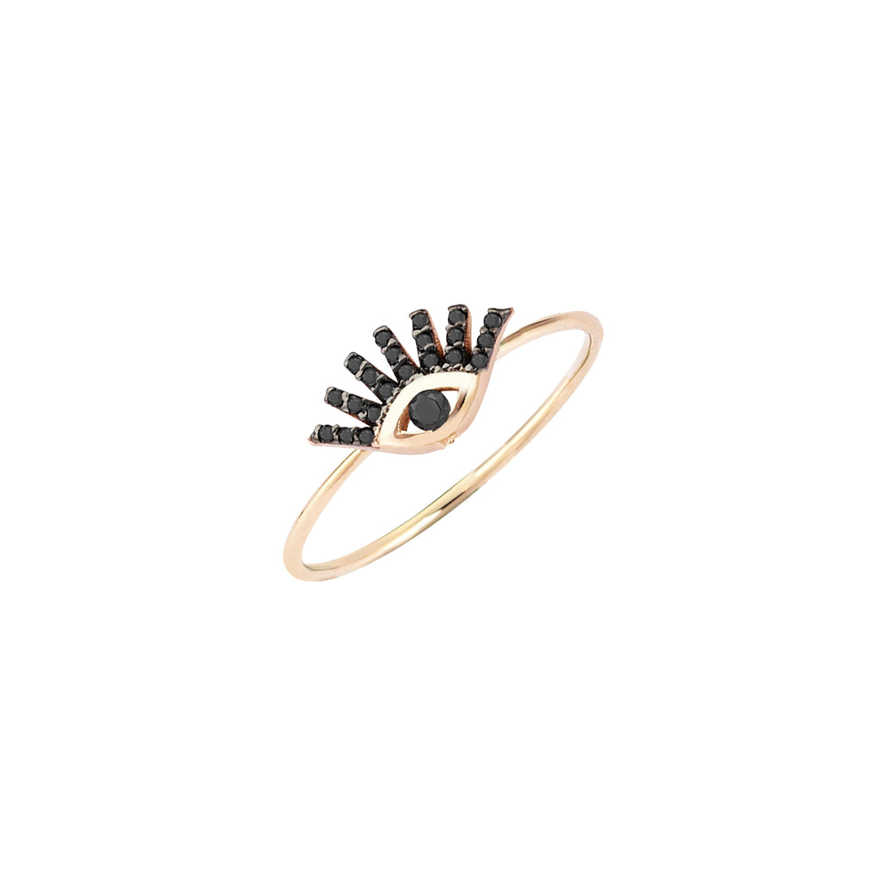 Small Evil Eye Ring - Black Diamond