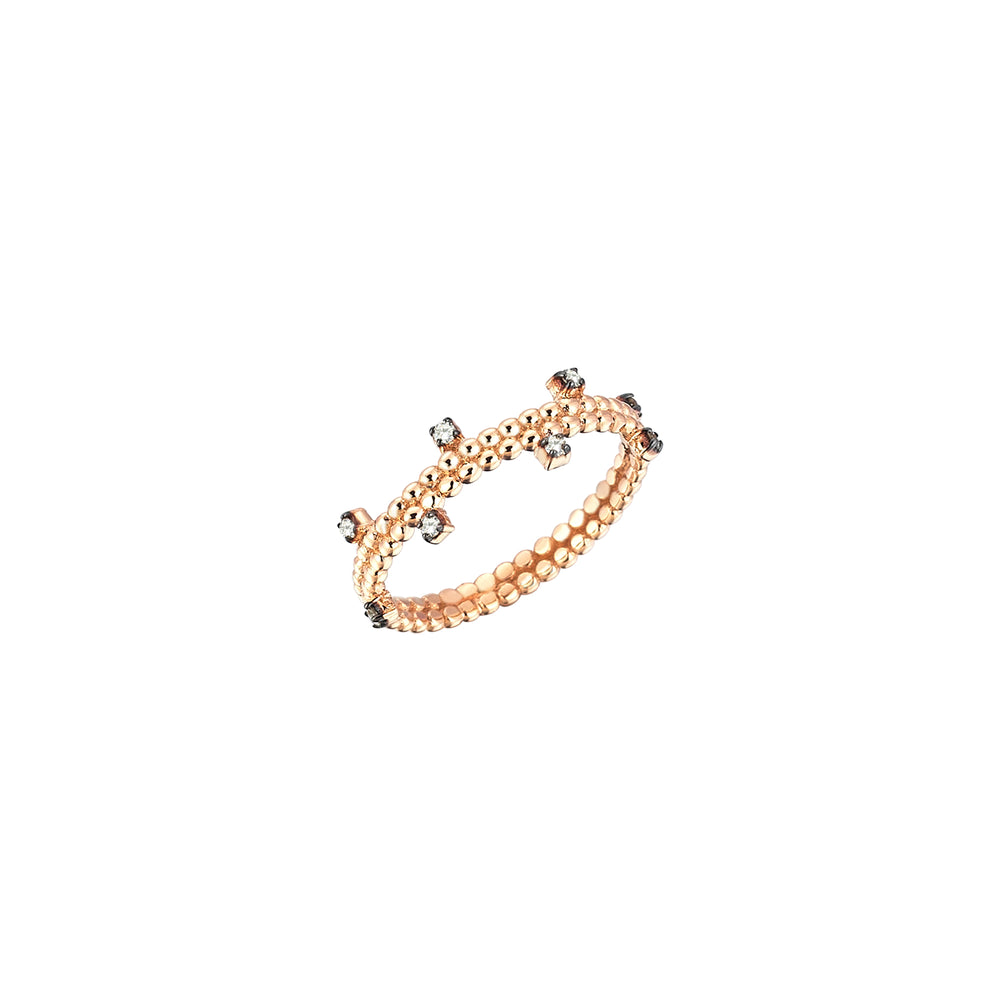 Beads Ball Ring - Champagne Diamond