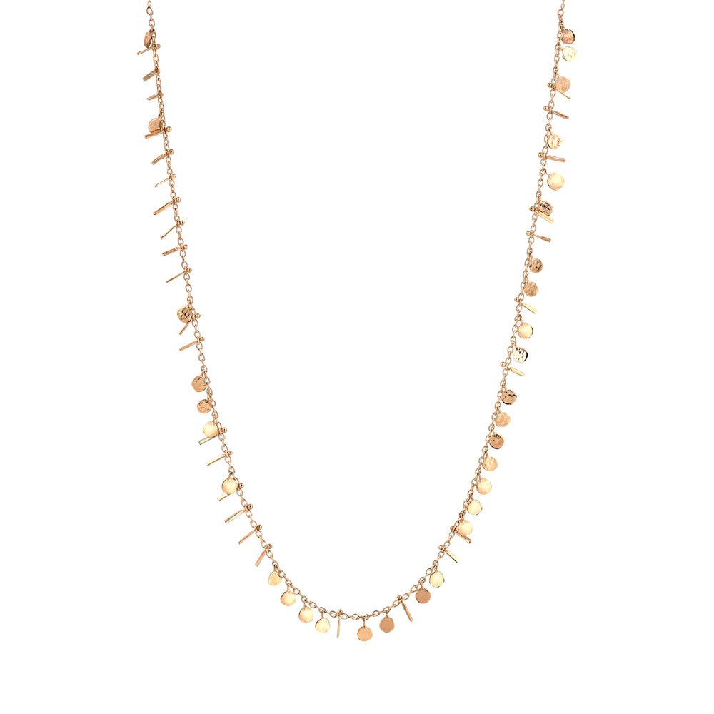 Seed Circles and Tassels Necklace - Gold