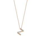 Letter Cubic Big Size Necklace - White Diamond