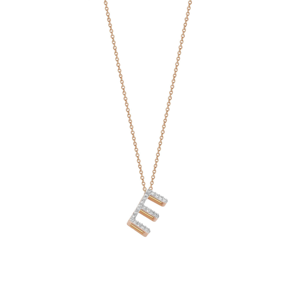 Letter Cubic Big Size Necklace - White Diamond