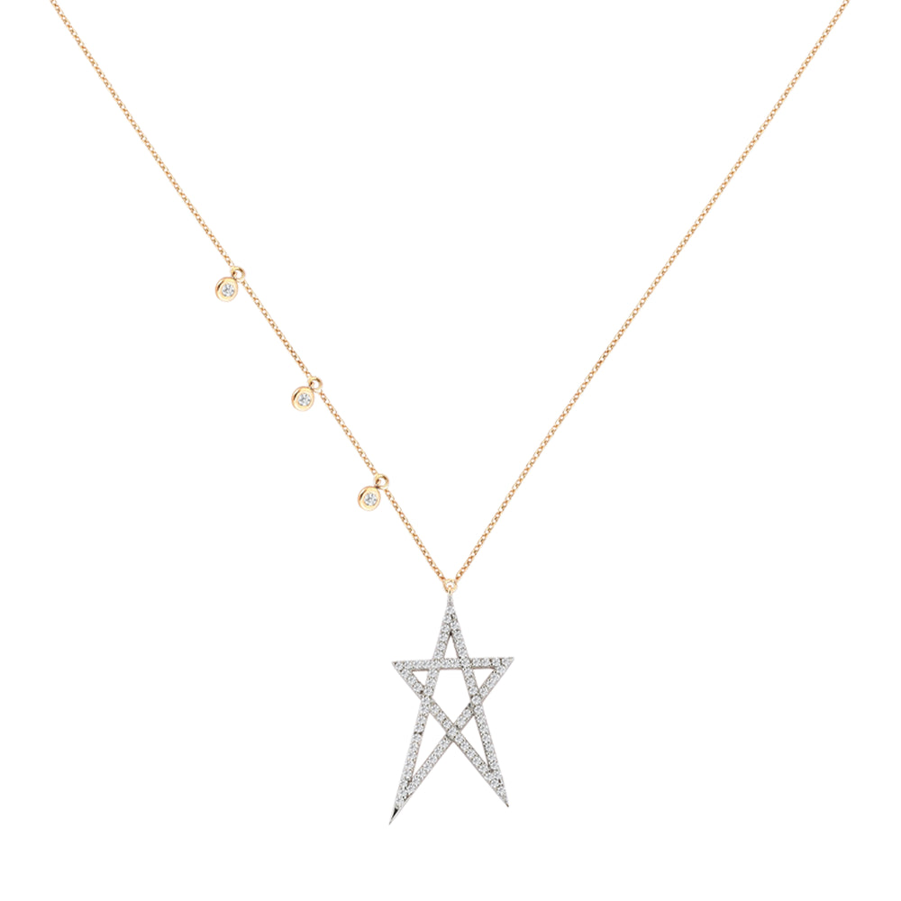 Struck Doodle Star 3 Solitaries Dangling Necklace