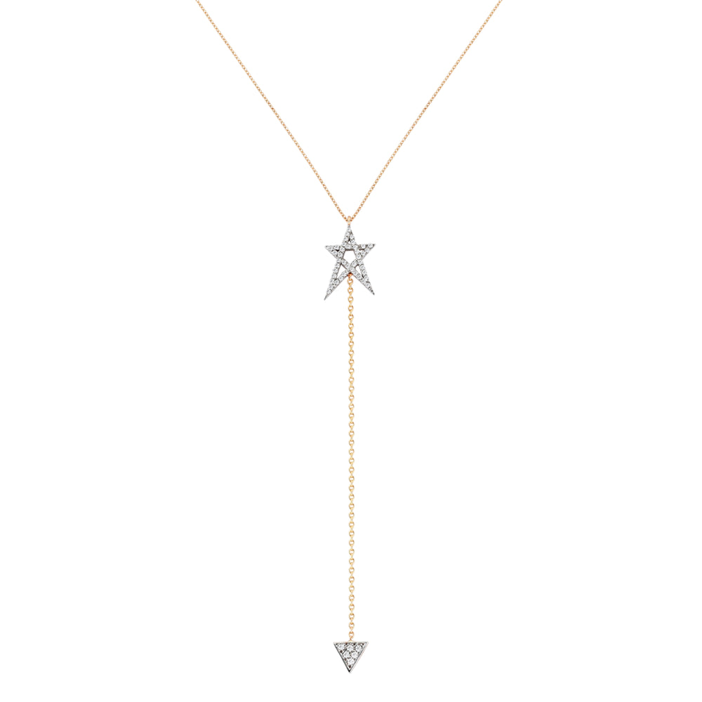 Struck Doodle Star Lariat Necklace