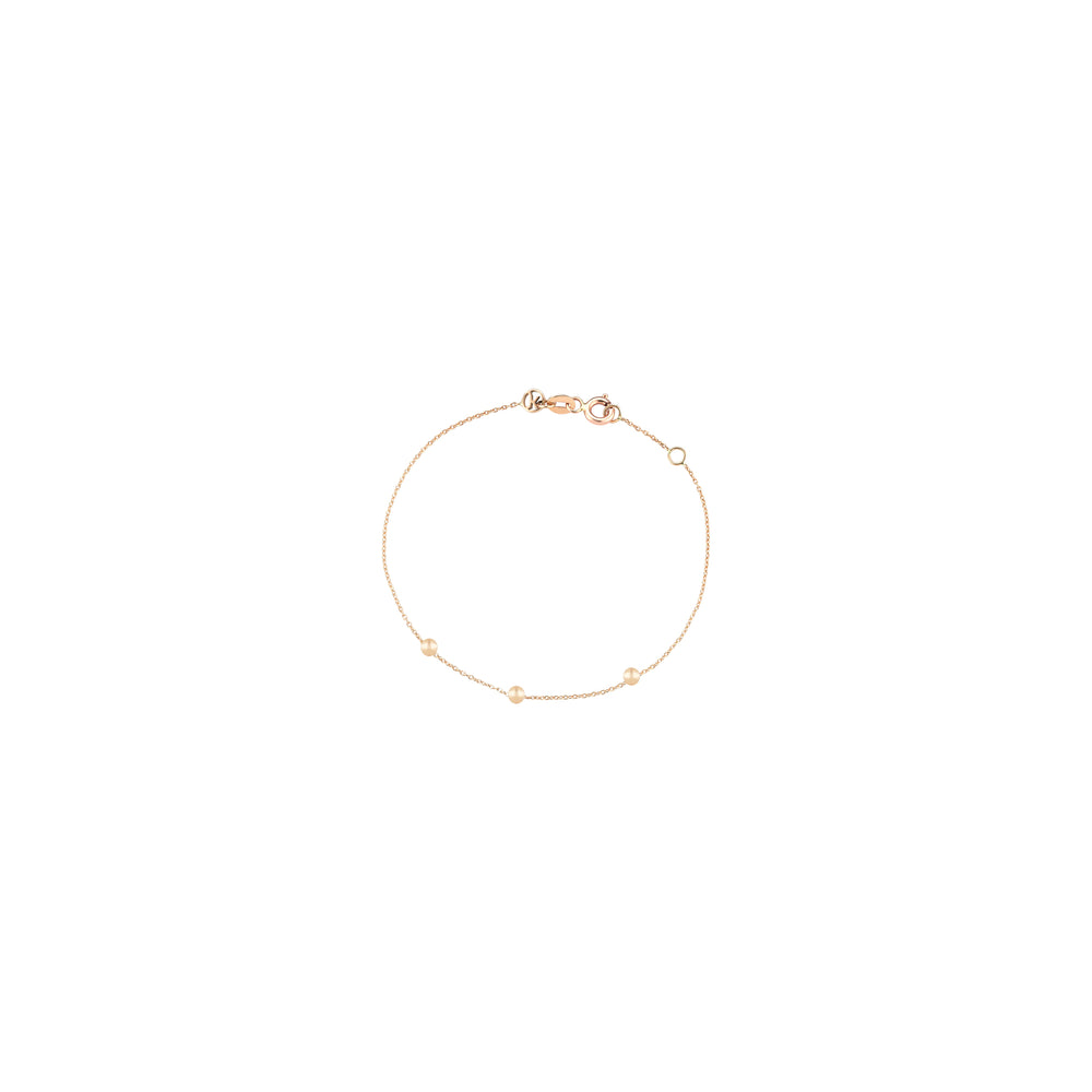 3 Balls Plain Gold Bracelet - Gold