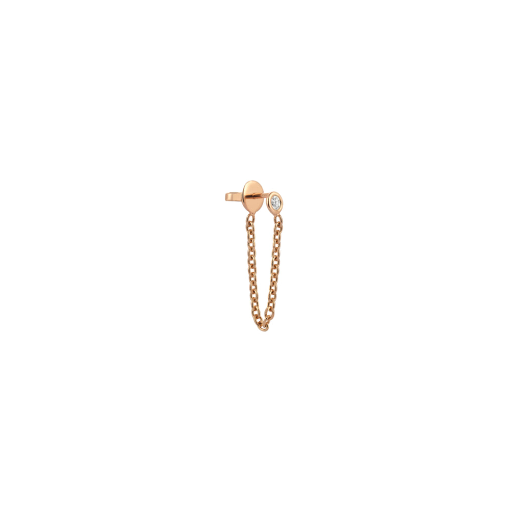 Chain Dangle Solitaire Earring (Single)