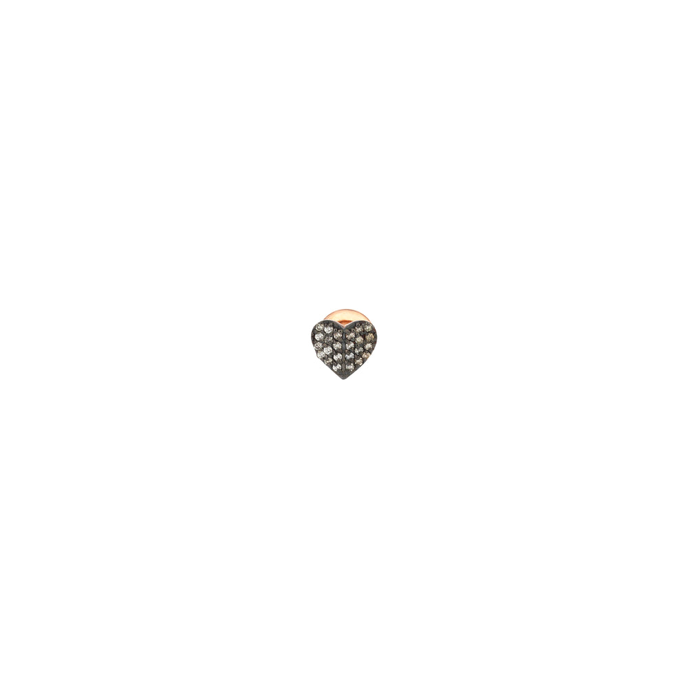 Tiny Folded Heart Stud Earring (Single)