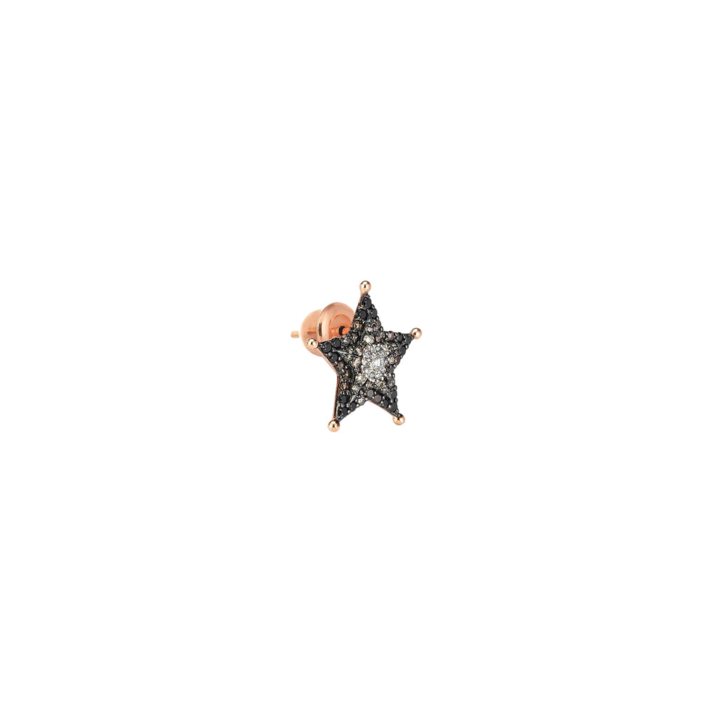 Sheriff Star Stud (Single) - Multi-Diamond