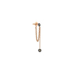 2 Solitaires Chain Earring (Single) - Champagne Diamond
